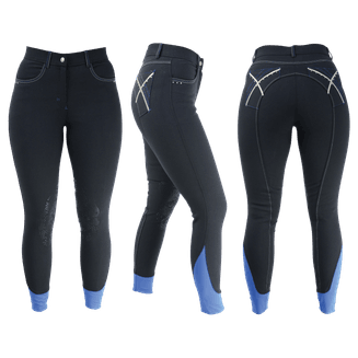 HyPERFORMANCE Olympian Ladies Breeches - Black Panther/Royal Blue