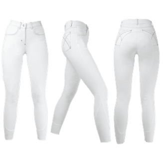 HyPERFORMANCE Olympian Ladies Breeches - Arctic White/Royal Blue