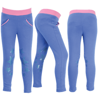 Little Rider Glitter Leggings - Regatta Blue/Cameo Pink