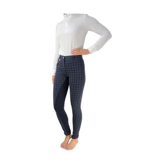Hy Equestrian Harby Ladies Jodhpurs - Navy Check