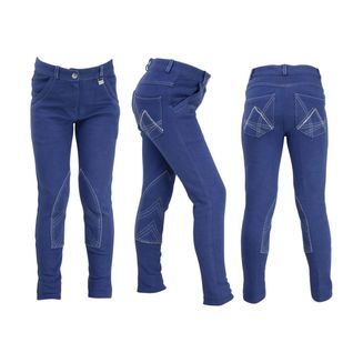 HyPERFORMANCE Bordeaux Children's Jodhpurs - Twilight Blue/Silver