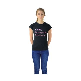HyFASHION Piaffe, Passage &amp; Prosecco T-Shirt - Black/Rose Gold