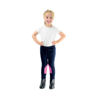 HyPERFORMANCE Fleece Tots Jodhpurs - Navy/Pretty Pink