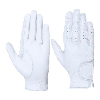 Hy5 Leather Riding Gloves - White