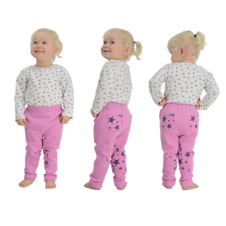 HyPERFORMANCE Star Tots Child's Jodhpurs - Pretty Pink/Blackberry Stars