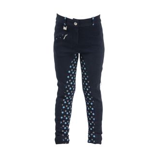 HyPERFORMANCE Rust Star Children's Riding Jodhpurs - Blackberry/Rust Stars