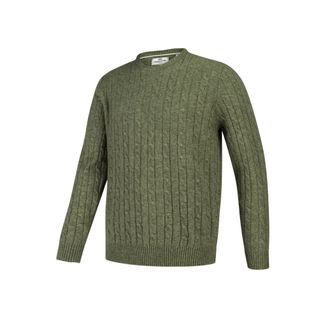 Hoggs Jedburgh Crew Neck Cable Knit Jumper - Thyme
