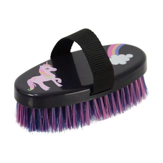 Little Unicorn Body Brush by Little Rider - Navy/Pink - 13.9 x 6.9cm