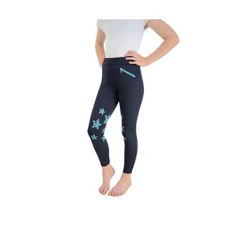 HyPERFORMANCE Theodora Children's Riding Tights - Navy/Teal
