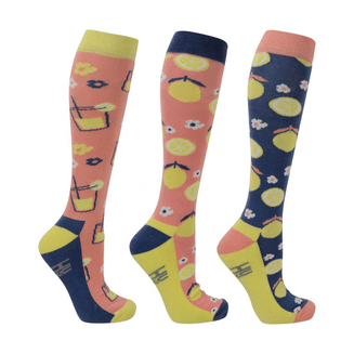 HyFASHION Fruity Lemon Socks - Adults 4-8 (Pack of 3)