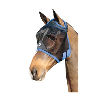 Hy Equestrian Mesh Half Mask without Ears - Black/Palace Blue