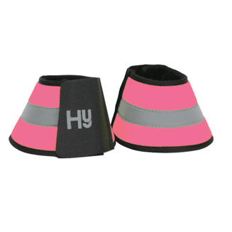 Reflector Over Reach Boots by Hy Equestrian - Pink