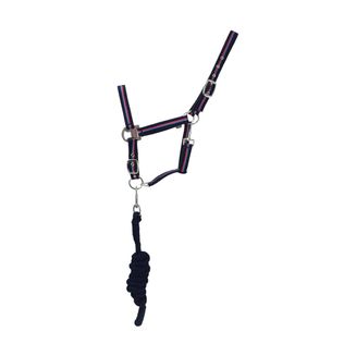 Hy Signature Head Collar and Lead Rope - Navy/Red/Blue