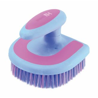 HySHINE Horseshoe Brush - Blue/Pink - 11 x 11cm