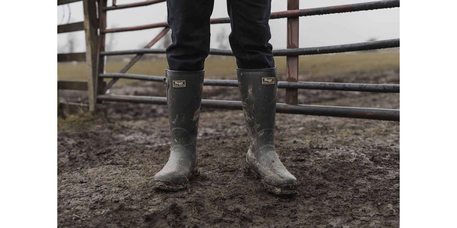 Hoggs Of Fife Braemar – Bottes De Pluie Wellington Classiques Vert – Caoutchouc Naturel Doublure Coton – Confort Écossais Authentique