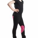 Hy Equestrian Heart Tots Jodhpurs - Black/Hot Pink Hearts additional 2