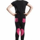 Hy Equestrian Heart Tots Jodhpurs - Black/Hot Pink Hearts additional 3