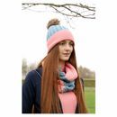 Hy Equestrian Synergy Luxury Bobble Hat- Aqua/Rose - One Size additional 1