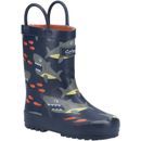 Cotswold Puddle Waterproof Pull On Children's Shark Print Wellington Boots additional 1