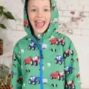 Lighthouse Ethan Peagreen Tractor Print Boys Waterproof Coat additional 3