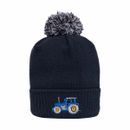 British Country Collection Blue Tractor Pom Pom Beanie Hat - One Size additional 2