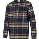 Hoggs Coll Peached Cotton Twill Check Shirt - Navy additional 1