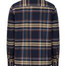 Hoggs Coll Peached Cotton Twill Check Shirt - Navy additional 4