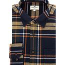 Hoggs Coll Peached Cotton Twill Check Shirt - Navy additional 2