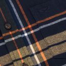 Hoggs Coll Peached Cotton Twill Check Shirt - Navy additional 3