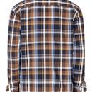 Hoggs Arran Microfleece Lined 100% Cotton Check Shirt - Navy/Brown additional 3