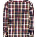 Hoggs Arran Microfleece Lined 100% Wine/Olive/Navy Cotton Check Shirt additional 3