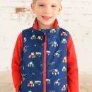 Lighthouse Alex Boys Tractor Print Waterproof Gilet - Navy Blue additional 6