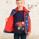 Lighthouse Alex Boys Tractor Print Waterproof Gilet - Navy Blue additional 5