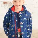 Lighthouse Finlay Boys Tractor Print Waterproof Coat - Navy Blue additional 9