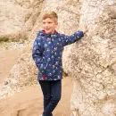 Lighthouse Finlay Boys Tractor Print Waterproof Coat - Navy Blue additional 12