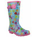 Cotswold Children's Button Heart Print Wellington Boots additional 1