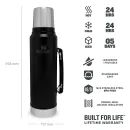 Stanley Classic Hot &amp; Cold Insulated Steel Drinks Bottle - 1 Litre (Matte Black) additional 3