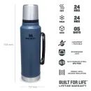 Stanley Classic Hot &amp; Cold Insulated Steel Drinks Bottle - 1 Litre (Hammerton Lake Blue) additional 2