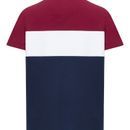 Hoggs of Fife Mens Dalbeattie Colour Block Burgundy/White/Navy T - Shirt additional 2