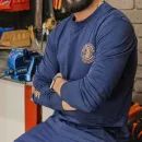 Hard Yakka Men's Heritage Icon Long Sleeve Blue Tee additional 2