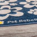Pet Rebellion, Stop Muddy Paws Blue Flower Print XL Mat additional 3