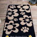 Pet Rebellion Stop Muddy Paws XL Black Flowers Mat additional 2
