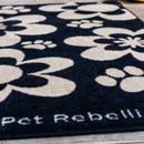 Pet Rebellion Stop Muddy Paws XL Black Flowers Mat additional 3