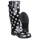 Cotswold Dog Paw Print Wellington Boots - Black &amp; White additional 3