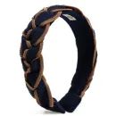 Waring Brooke Signature Plait Hairband - Navy Tan - One Size additional 1
