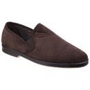 Mens Twin Gusset Slipper in Brown additional 1