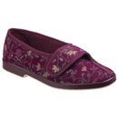 Wilma Ladies Wide Fit Slipper in Wine additional 1