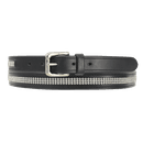 Hy Crystal Diamante Leather Belt - Black - Silver Diamante - 90cm additional 1