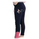 Felicity Flower Pull on Jodhpurs by Little Rider - Fuchsia Pink/Navy additional 2