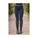 HyPERFORMANCE Brixton Elasticated Ladies Jodhpurs - Navy/Chocolate Brown additional 3
